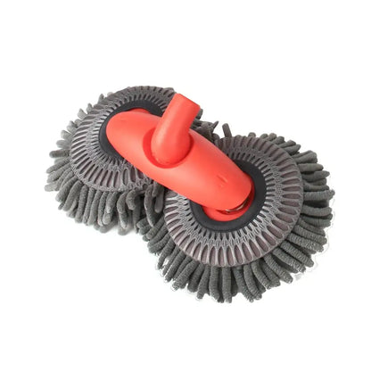 3-Section Telescopic Car Wash Mop with Double Brush Head