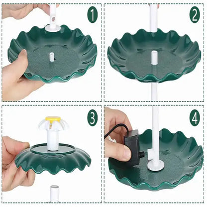 3-Tier Bird Bath with Detachable DIY Solar Fountain with 25W Pump
