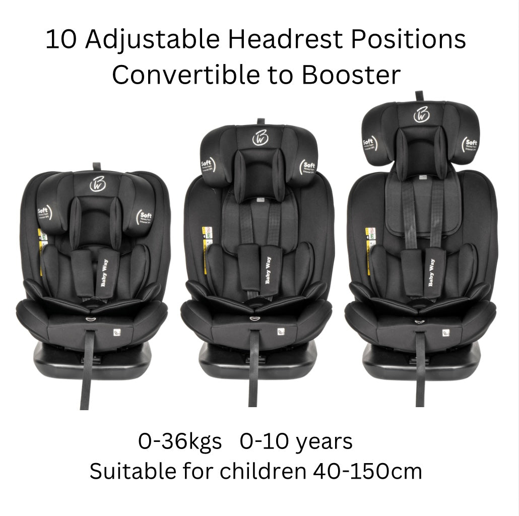 All-Rider 360 Rotating Convertible i-Size Car Seat with ISOFIX and Top Tether BLACK