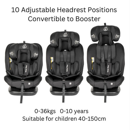 All-Rider 360 Rotating Convertible i-Size Car Seat with ISOFIX and Top Tether BLACK