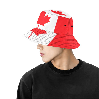 Men's Canada Flag Bucket Hat - Stylish Chino Cotton Twill Summer Hat for Outdoor Activities