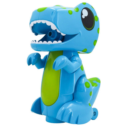 Bump N Go dinosaur with blue and green colors on a white background   