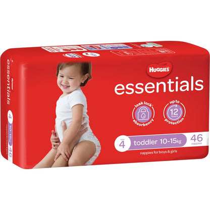 Huggies Essentials Nappies Size 4 (10 - 15kg) 46 Pack