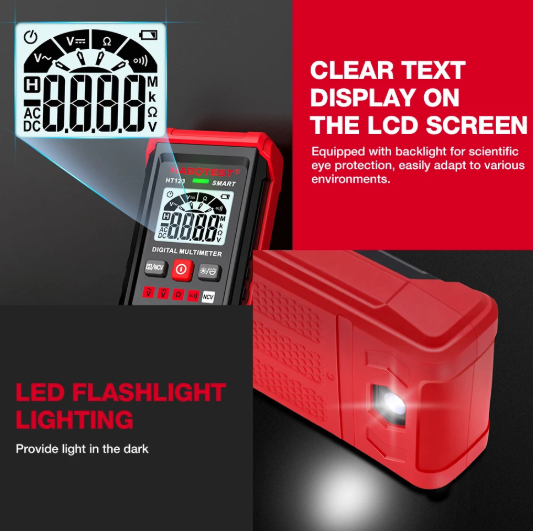 Digital Multimeter True RMS Auto Range DC AC Voltage Tester