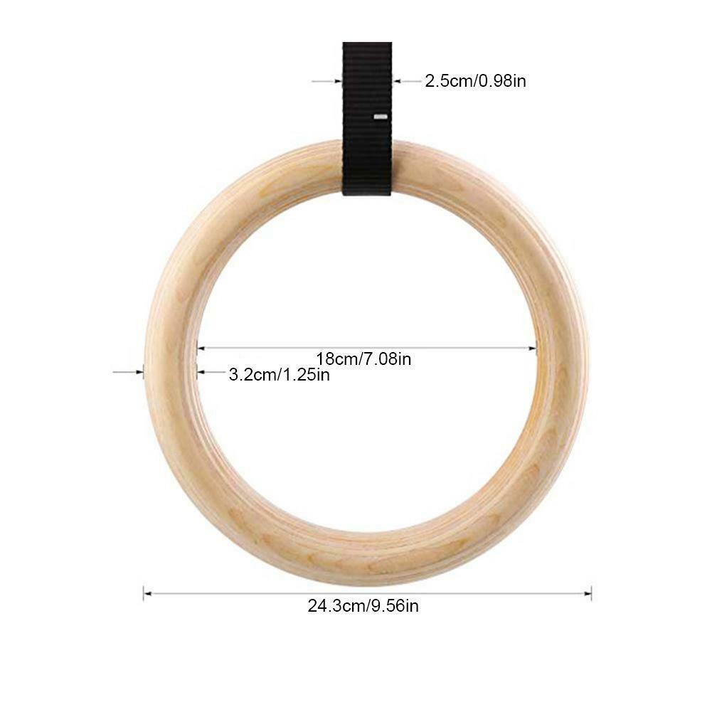 32mm Wooden Gymnastic Rings Gym Rings