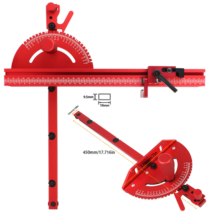 450mm Aluminum Miter Gauge Set with Track Stop