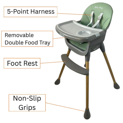 Willow 3 in 1 Multifunctional Kids High Chair - SAGE