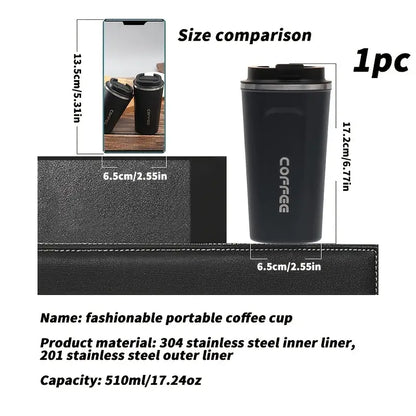 Stainless Steel Vacuum Coffee Cup - Outdoor & Business Use