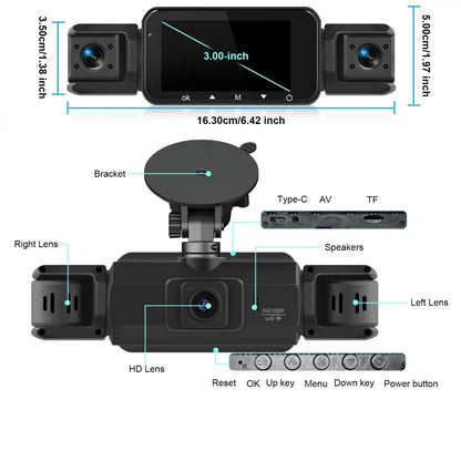 360° Dash Cam with WiFi & 24H Parking Mode (available in different storage capacity)