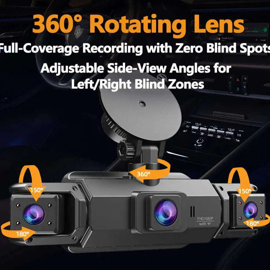 360° Dash Cam with WiFi & 24H Parking Mode (available in different storage capacity)