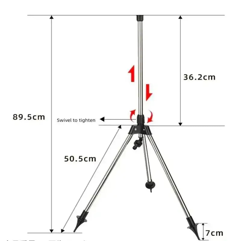 360° Rotating Garden Sprinkler with Tripod Irrigation Stand