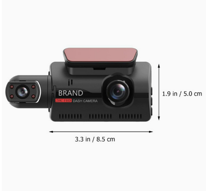 1080P Car DVR 3" Dual Lens Dash Cam Video Recorder Camera Night Vision