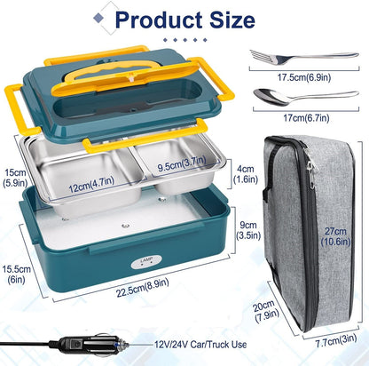 Portable Electric Heated Heating Lunch Box Bento Food Warmer 12V