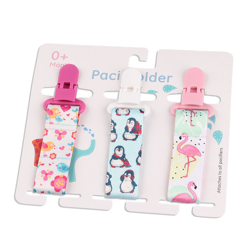 Cartoon Pattern Baby Pacifier Teether - Pack of 3