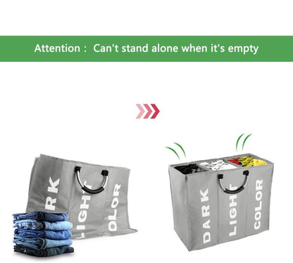3 Sections Large Laundry Bag Storage Bag with Carry Handles