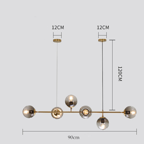 Modern Hanging Lamp Ceiling Light Roung Grey Glass Lampshade