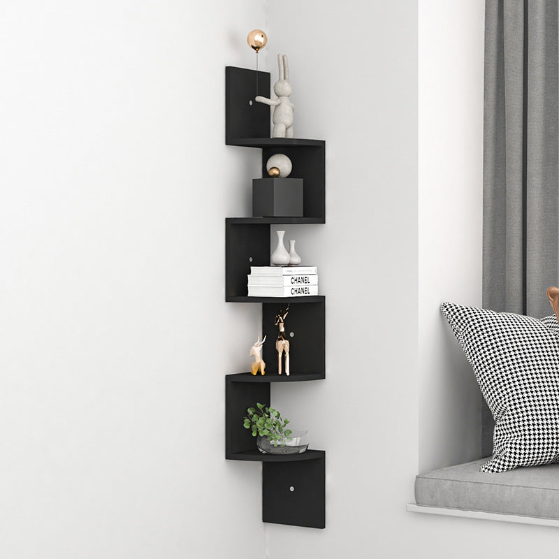 Wall Mounted Corner Shelves Black
