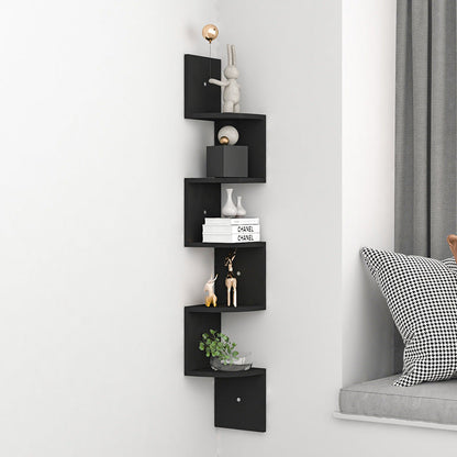 Wall Mounted Corner Shelves Black