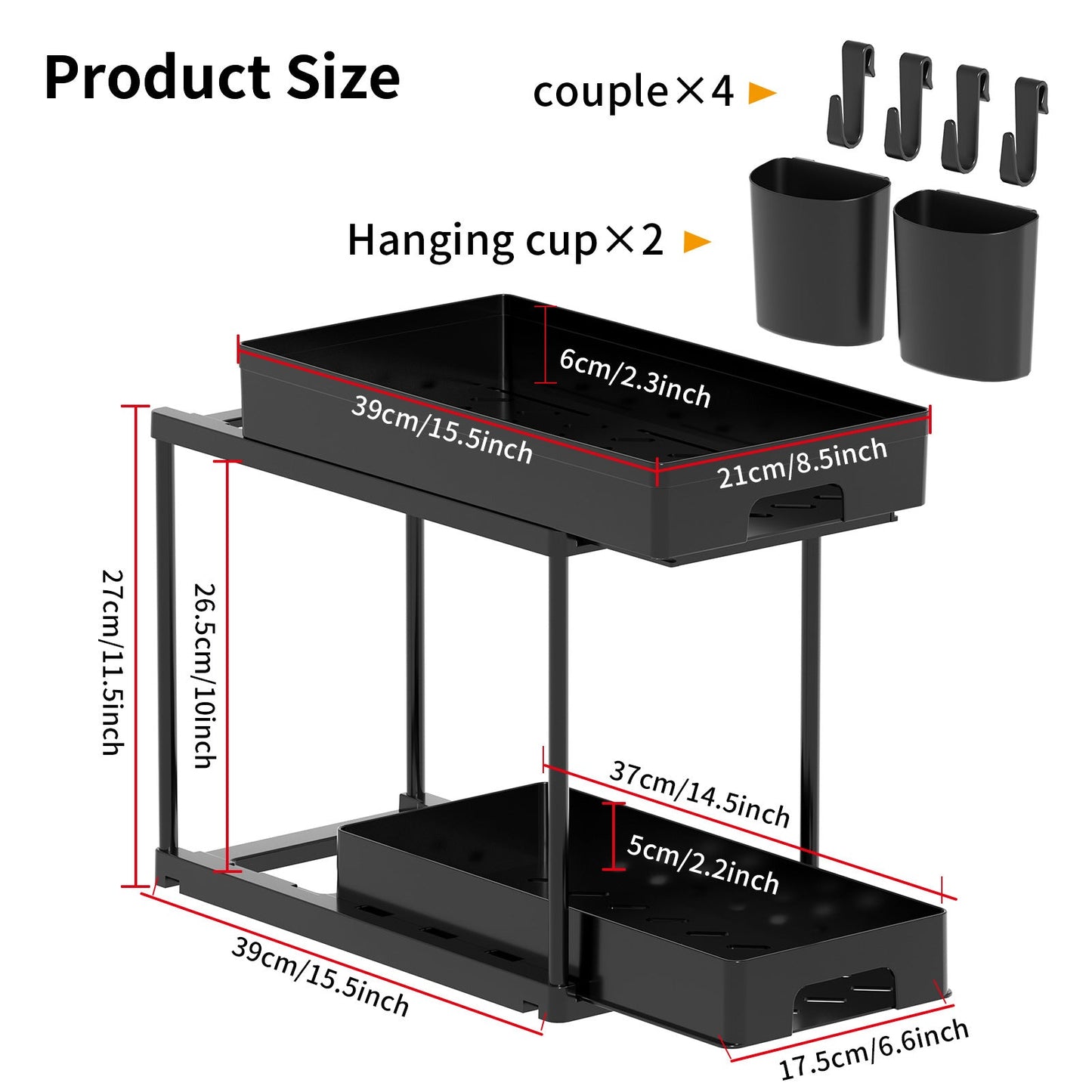 Under Sink Storage Kitchen Bathroom Cabinet Organizer