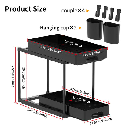 Under Sink Storage Kitchen Bathroom Cabinet Organizer