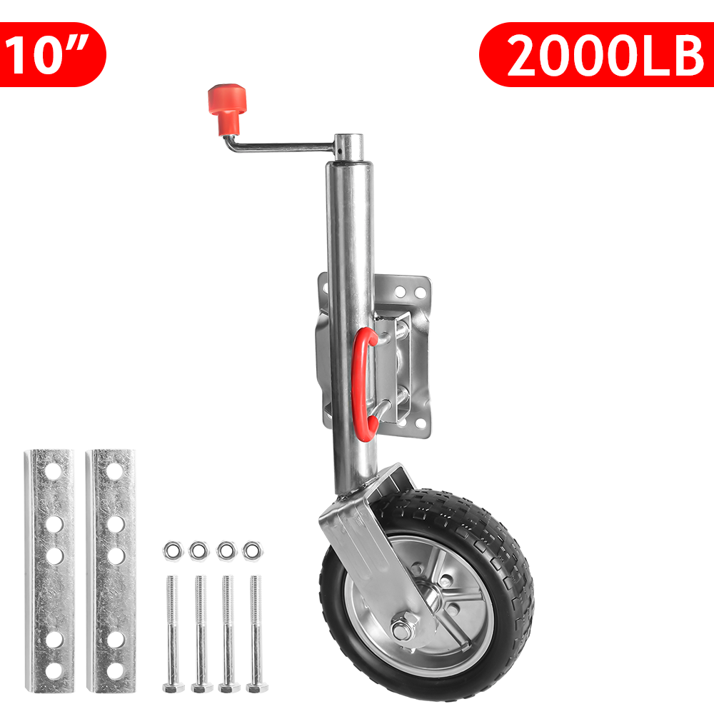 10'' Jockey Wheel 900kg 2000LBS Swing Up Solid Caravan Trailer Boat Heavy Duty