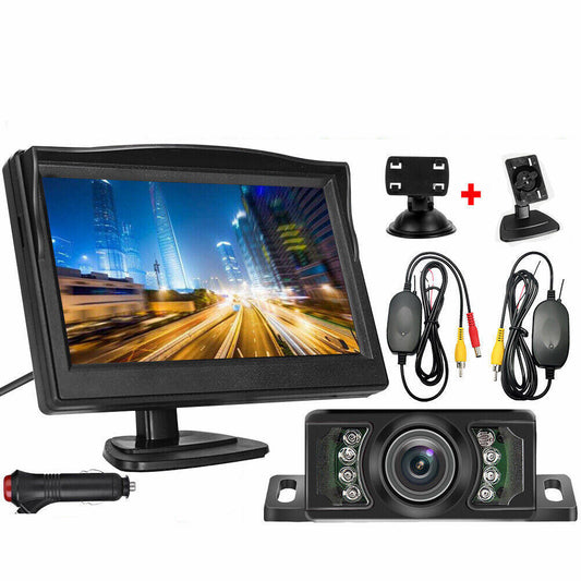 Wireless 5" Monitor Reverse Camera Rear View Parking