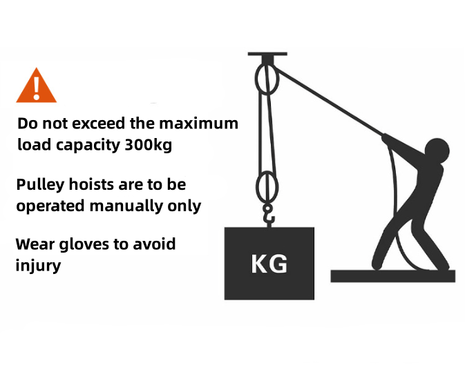 4-Wheel Metal Block Tackle Pulley System 20m