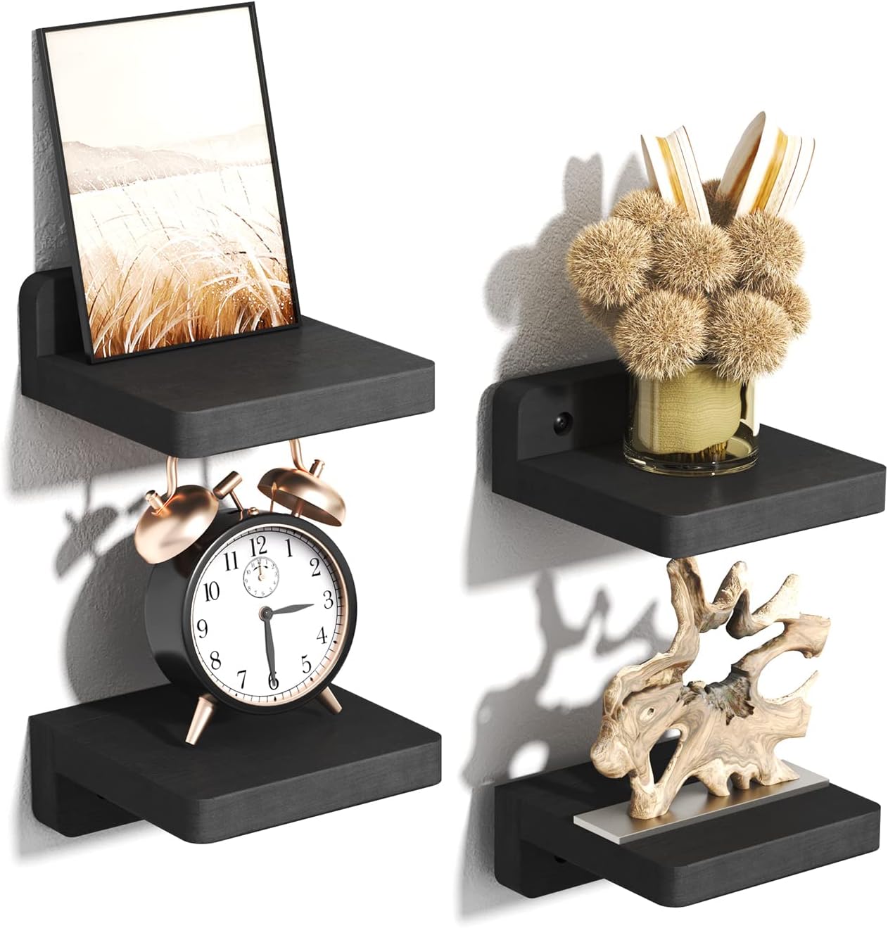 Mini Floating Shelves Wall Mounted Set of 4