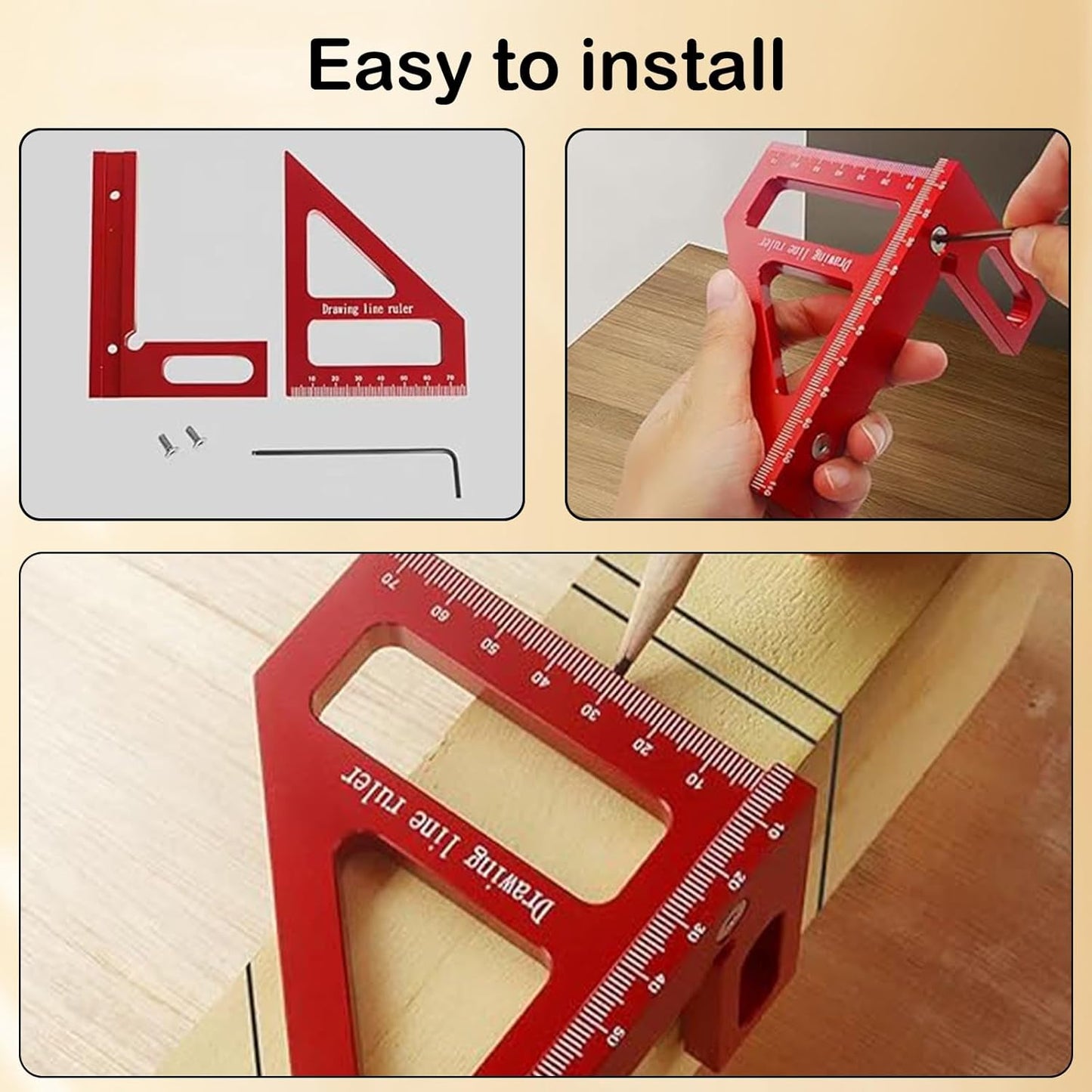 3D Multi Angle Measuring Ruler Metric