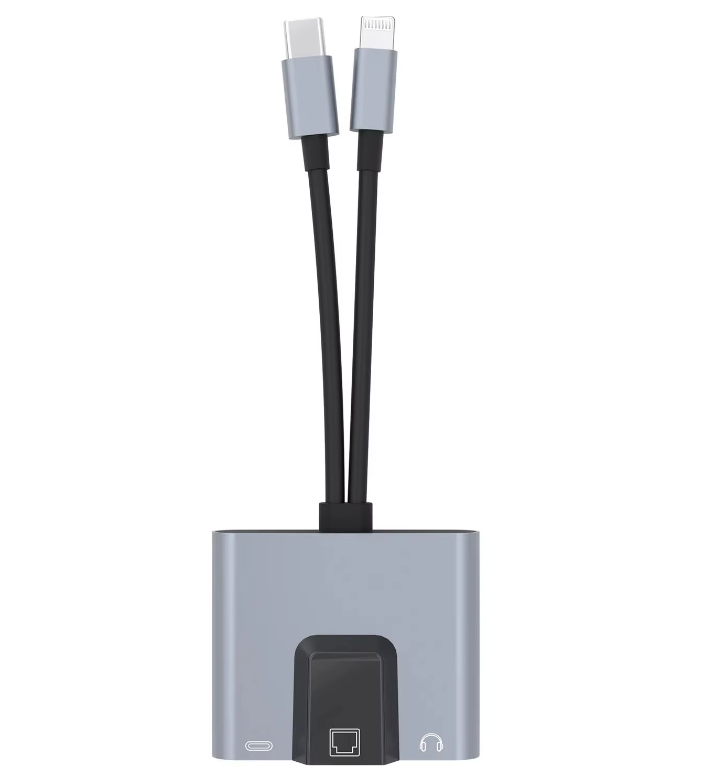 USB-C and Lightning to Ethernet Adapter