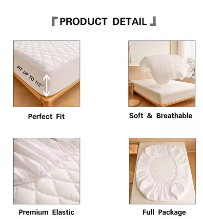 Waterproof Mattress Protector Grey 1.98x2.03m