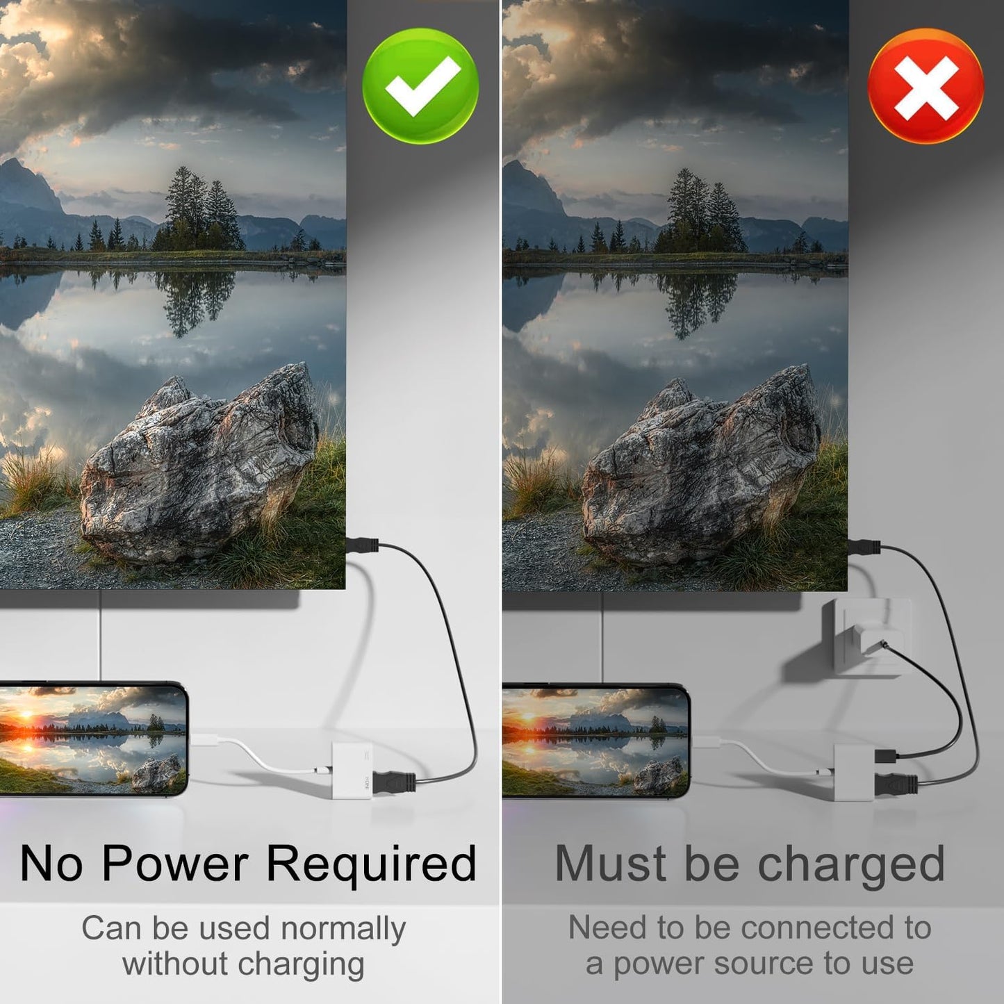 Upgraded Lightning to HDMI Adapter No Power Required