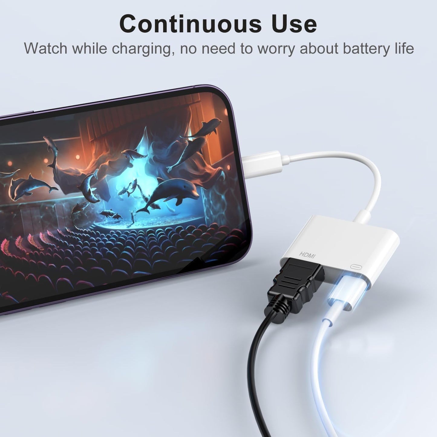 Upgraded Lightning to HDMI Adapter No Power Required