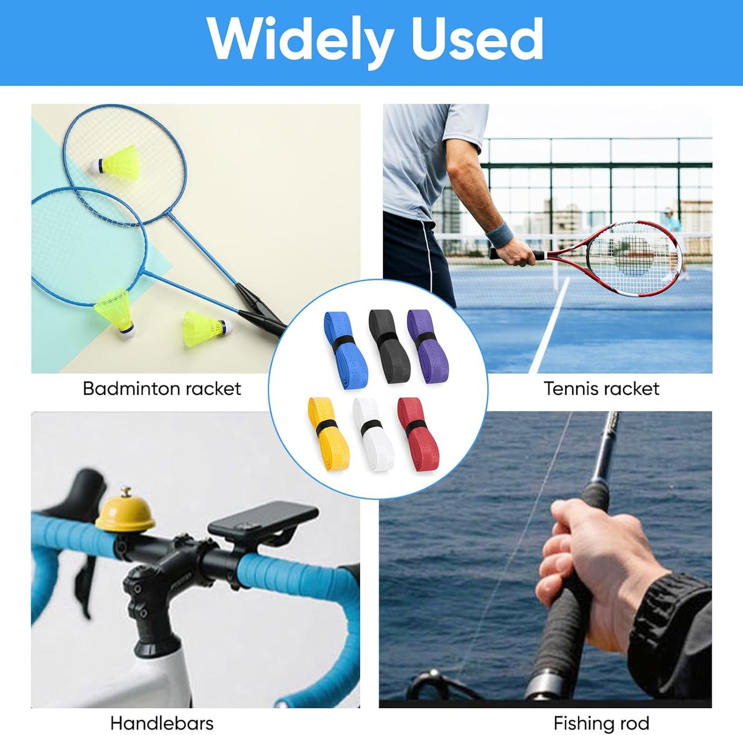 6Pcs Tennis Racket Grip Tapes
