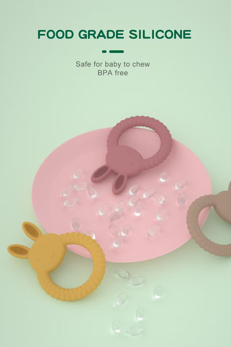 Bunny Silicone Teether – Soft, Safe & Adorable