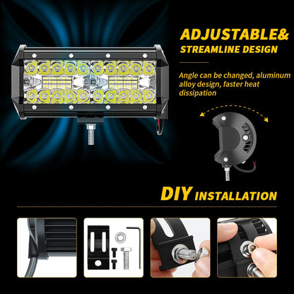 Pair 6Inch Led Work Light Bar Spot Flood Offroad Driving 4Wd 4X4 Reverse
