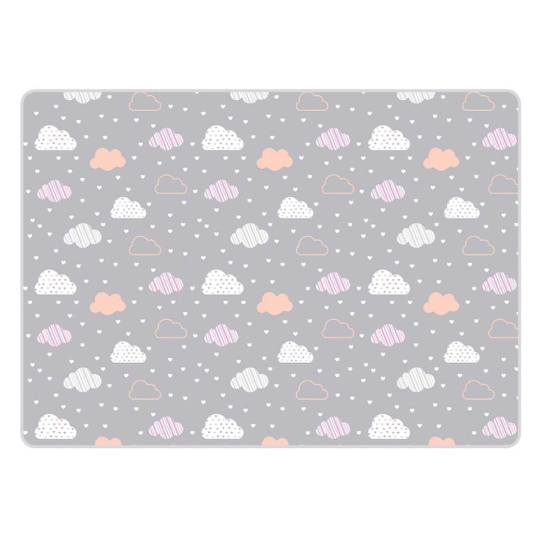 200x1800x1 cm Foldable Baby Playmat with Carry Bag - Cloud & Tree Double Sides-B