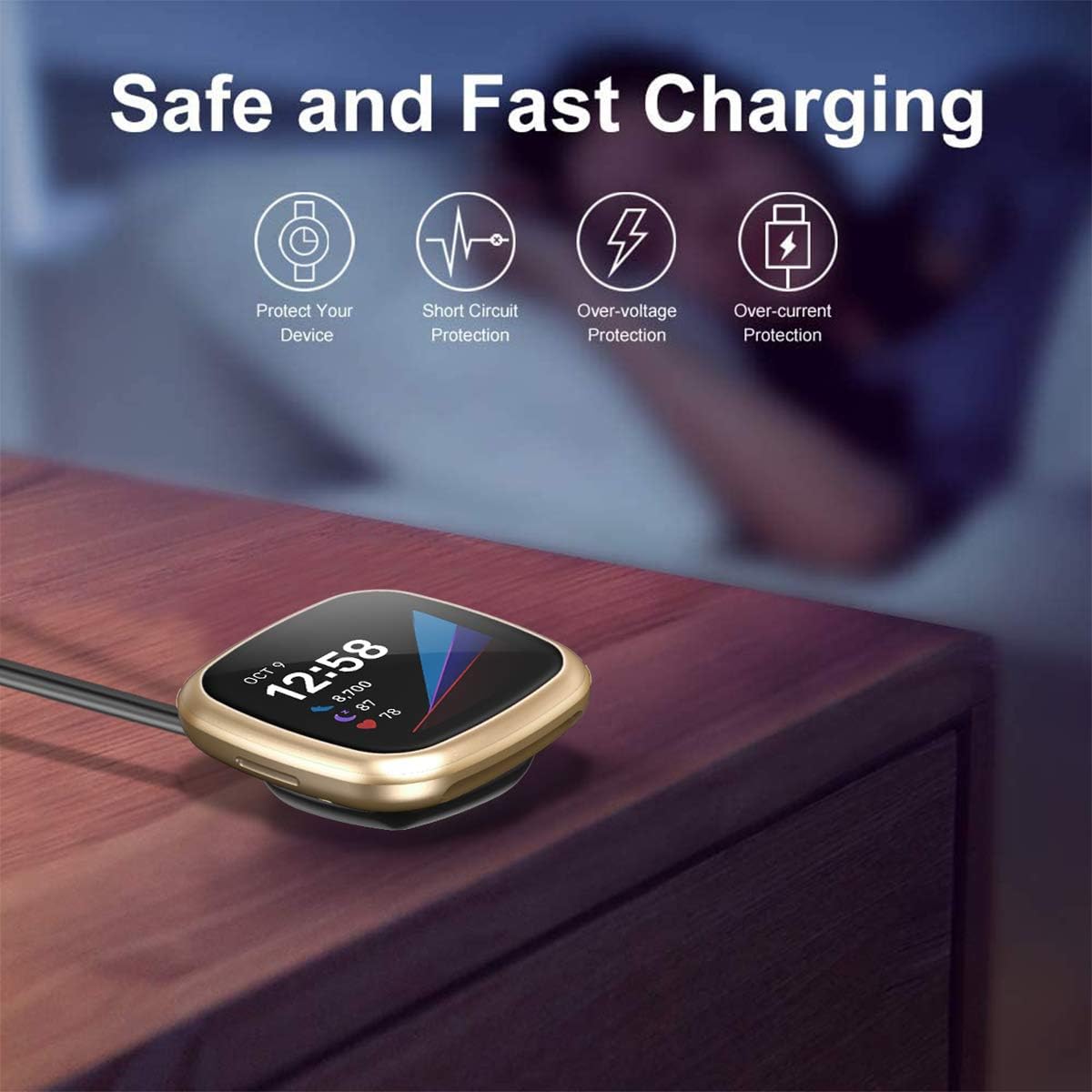 Fitbit Versa 3 / Versa 4 / Sense / Sense 2 Charger Cable 30cm - salelink.co.nz