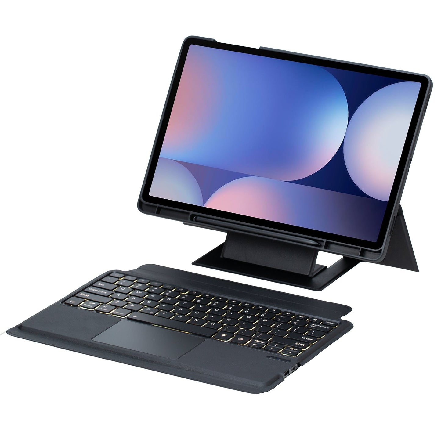 HY-810B Combo Keyboard Case With Backlight for Samsung Tab S10 Plus Black
