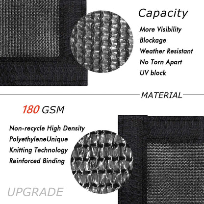 180GSM Privacy Fence Screen Black-1Mx7M