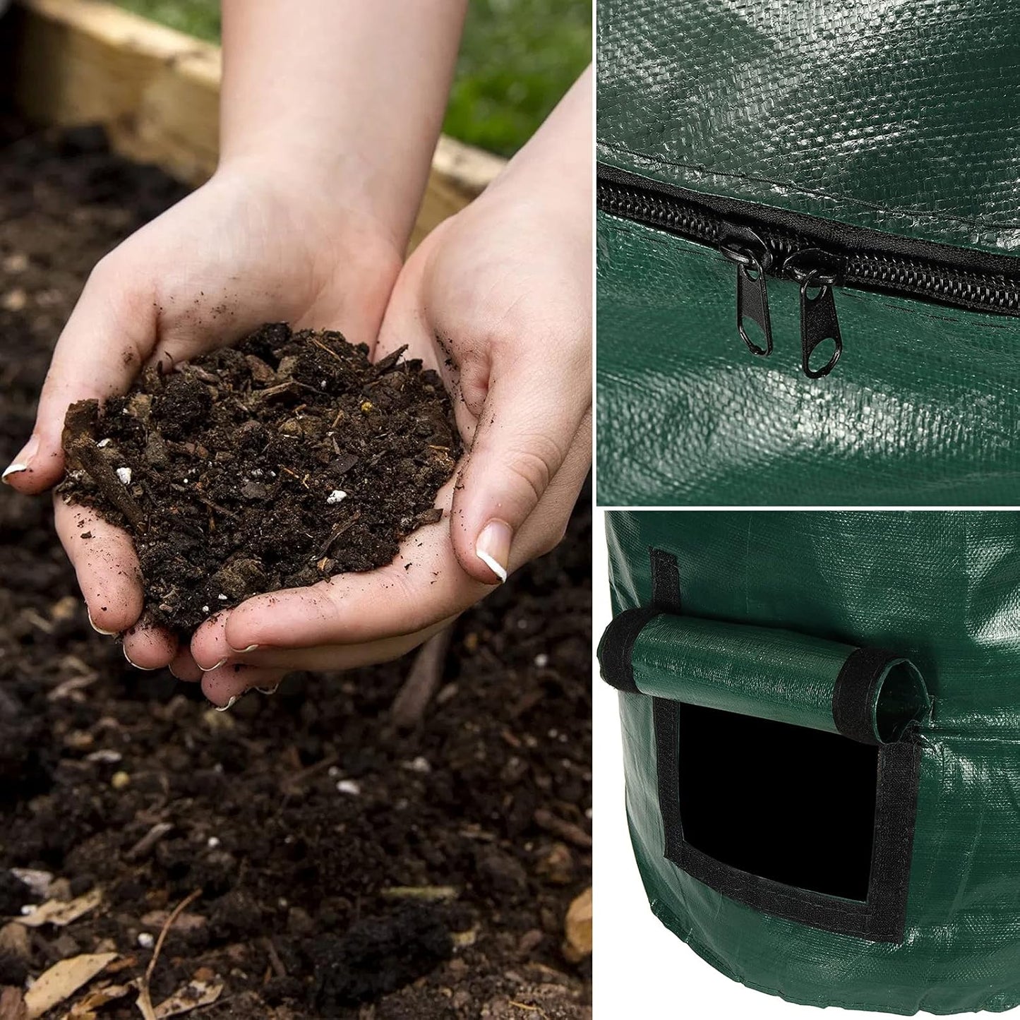 4x Reusable Compost Bin Bag 15 Gallon 35x60cm