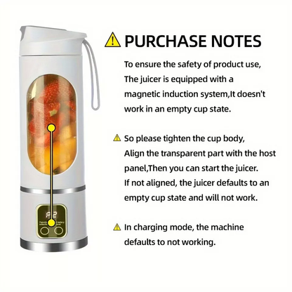 Portable Mini Blender USB Rechargeable Juicer Cup Smoothies Mixer Fruit Machine