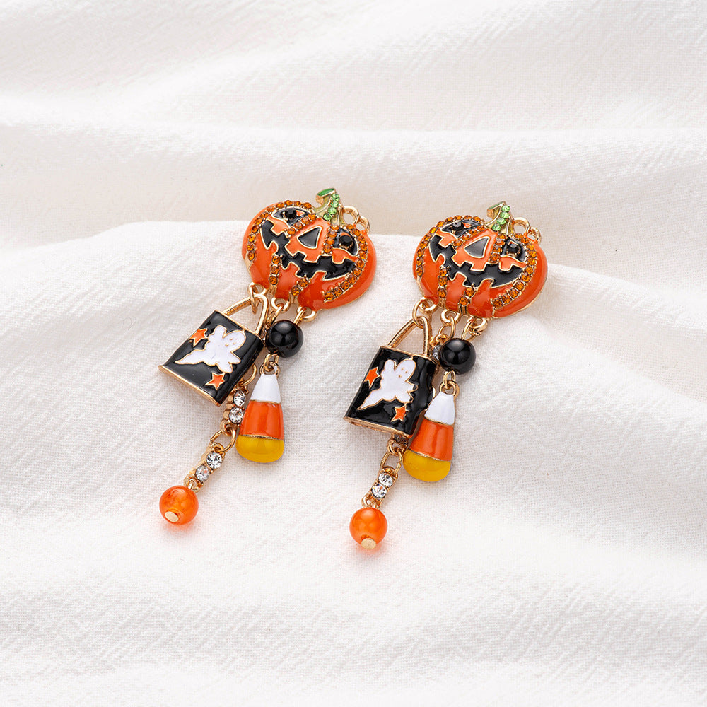 Pumpkin Tassel Earrings for Halloween
