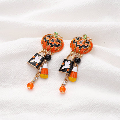 Pumpkin Tassel Earrings for Halloween