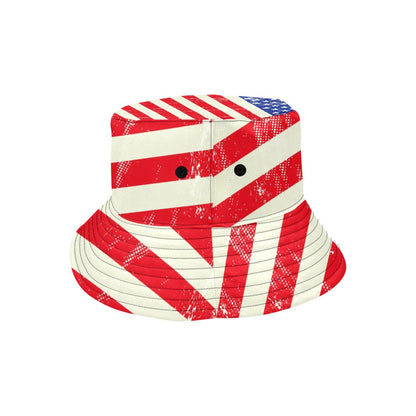 Men's American Flag Bucket Hat - Chino Cotton Twill, Patriotic Summer Accessory