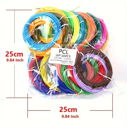 3D Pen Filament PCL/PLA 1.75mm (Multi-Colour Options)