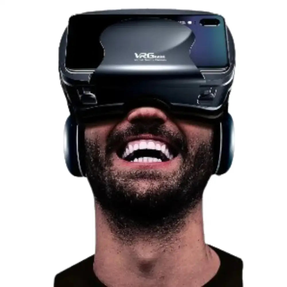 3D VR Headset with Headphones & Controller