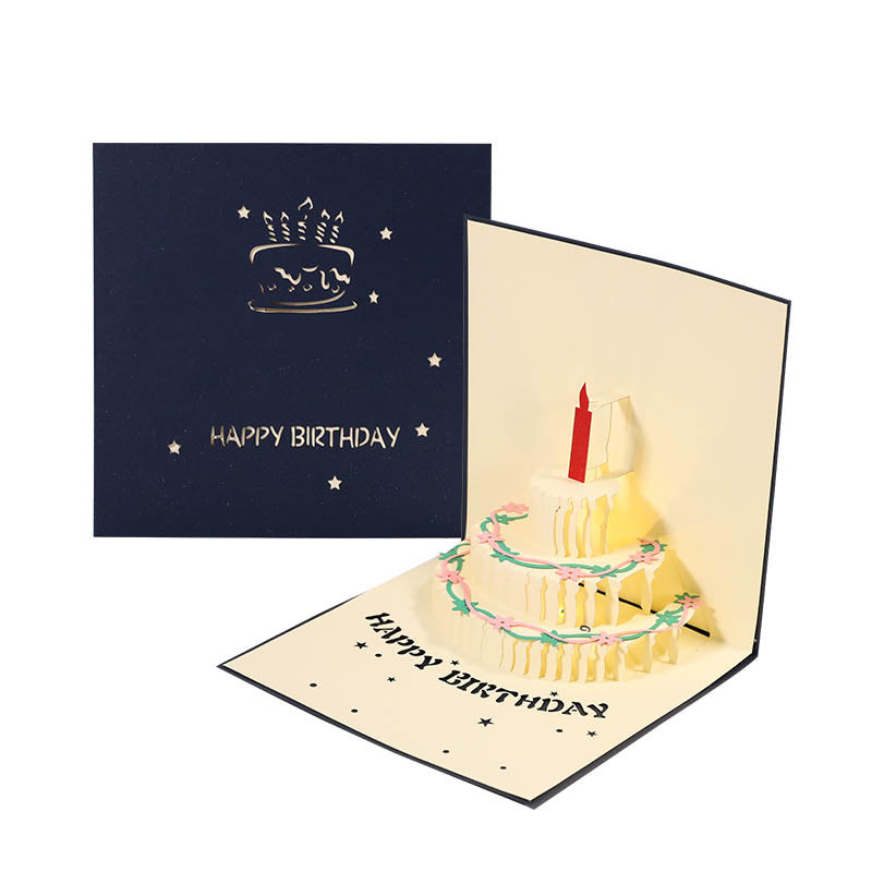 Illuminated 3D Birthday Greeting Card