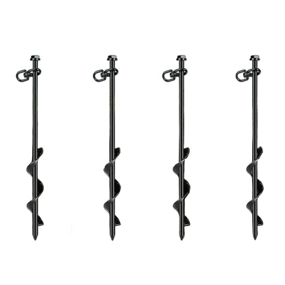 Screw-In Ground Anchors with Swing Adapter & Cross Handle (Pack of 4)