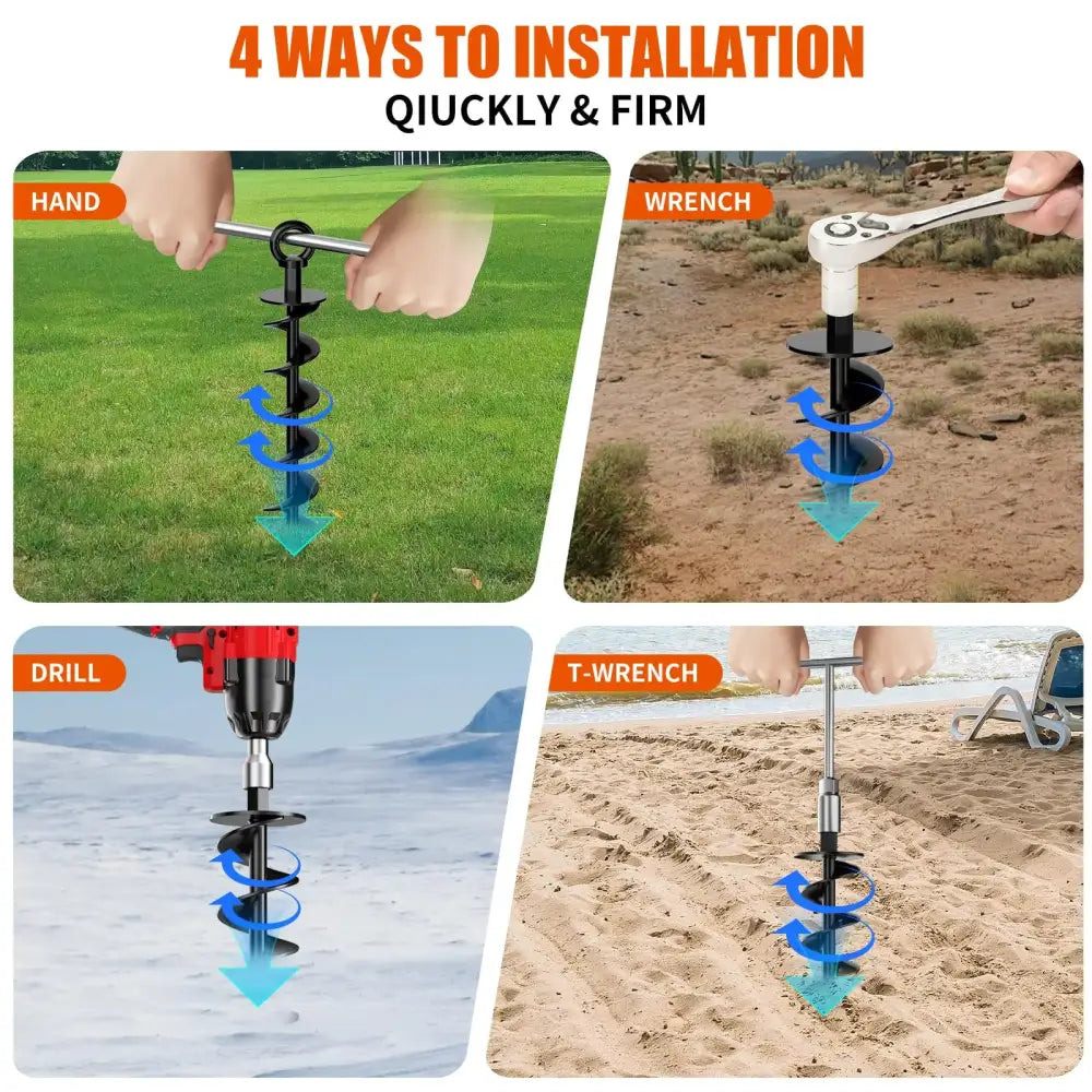 Heavy-Duty Spiral Ground Anchors (pack of 4)